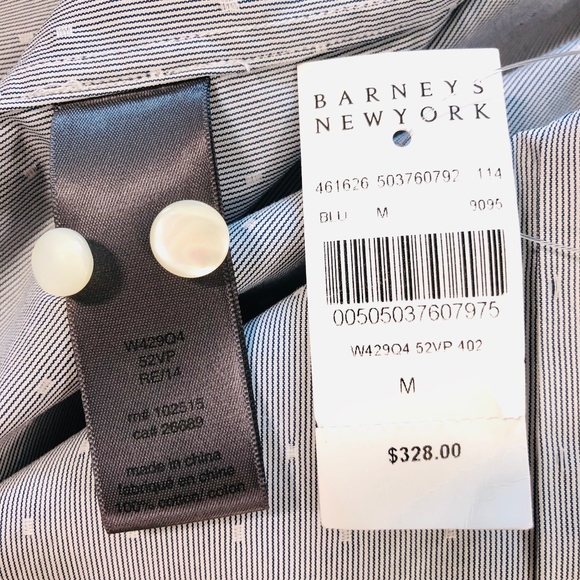 NWT John Varvatos Collection Blue Wingtip Shirt M - Picture 7 of 8